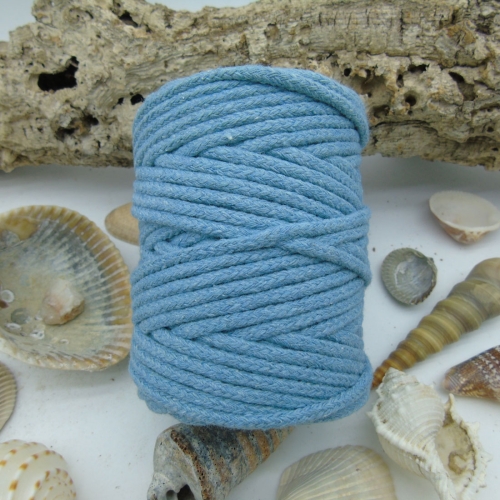 Cuerda trenzada de algodón 4mm - Zafiro azul