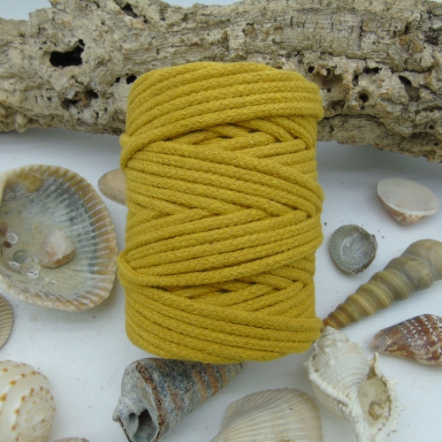 Cuerda trenzada de algodón 4mm - Mostaza