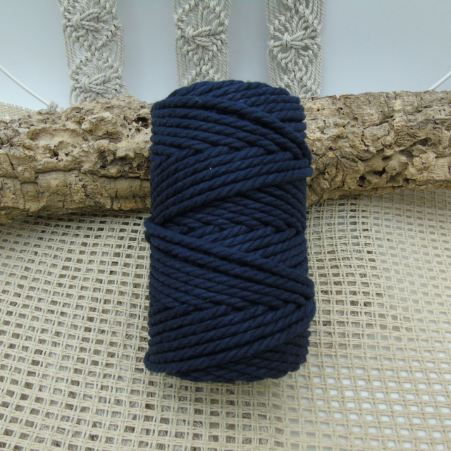 Twisted cotton rope 4mm - Dark blue