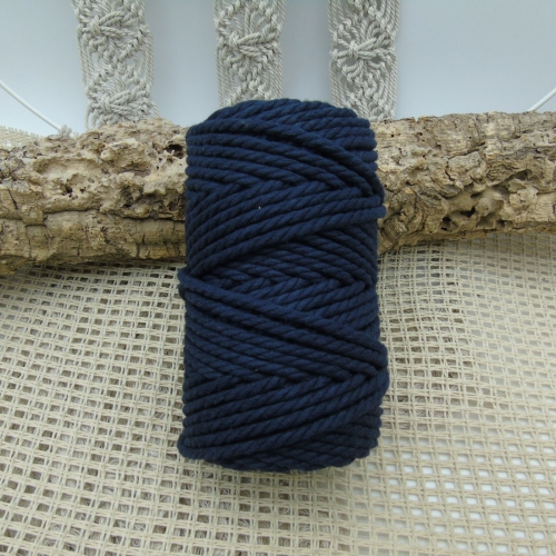 Twisted cotton rope 4mm - Dark blue