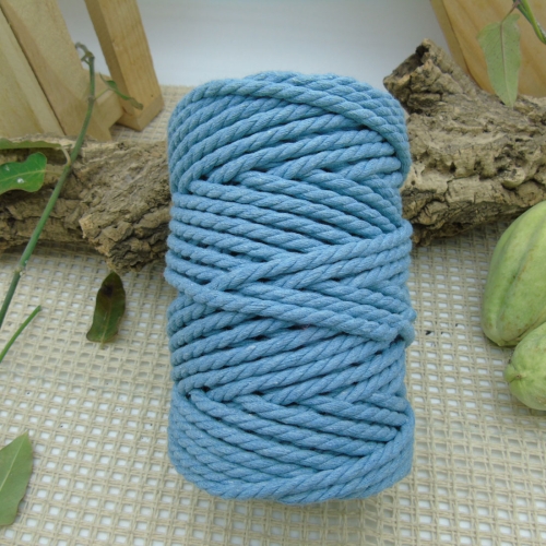 Twisted cotton rope 5mm - Blue-Sapphire