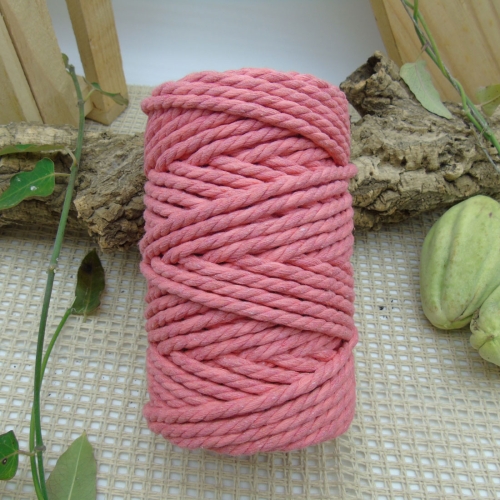 Twisted cotton rope 5mm - Coral