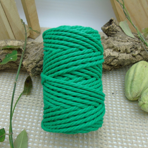 Twisted cotton rope 5mm - Forest Green