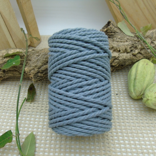 Twisted cotton rope 5mm - Light Blue Grey