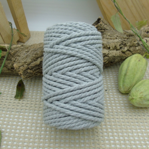 Twisted cotton rope 5mm - Light Grey