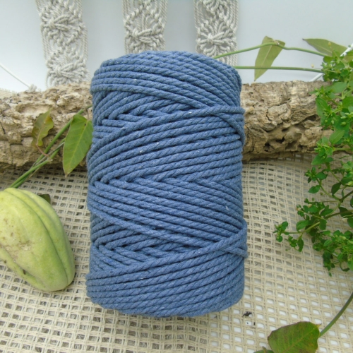 Cuerda de algodón 3mm - Azul Tejano