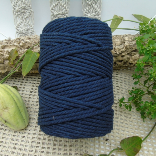 TWISTED COTTON ROPE 3MM - Dark blue
