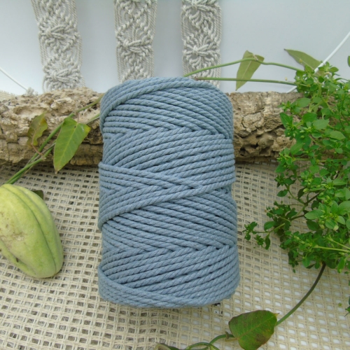 Cuerda de algodón 3mm - Gris azul claro