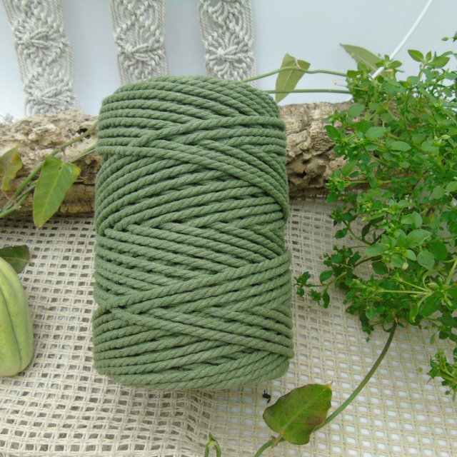 Cuerda de algodón 3mm - Moss green