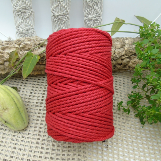 Cuerda de algodón 3mm - Rojo ámbar