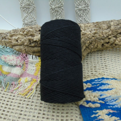 Single strand cotton 2mm - Black