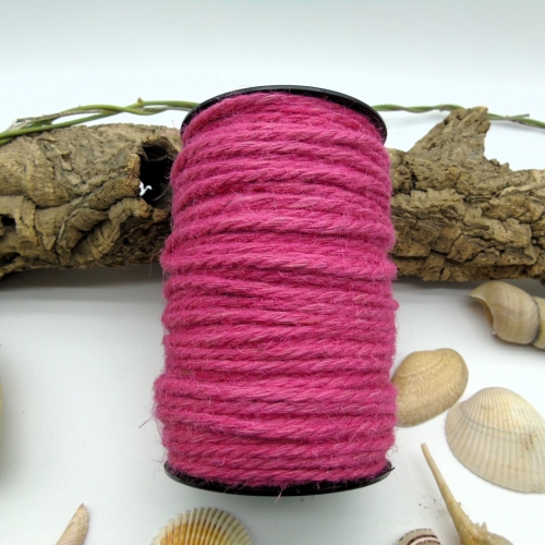 Natural Jute Rope 4mm - Fuchsia
