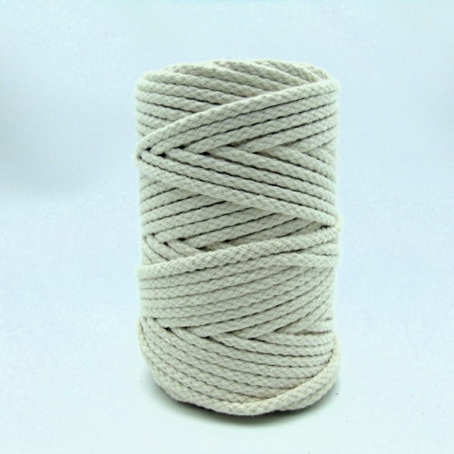 Braided cotton cord 5mm - Natural