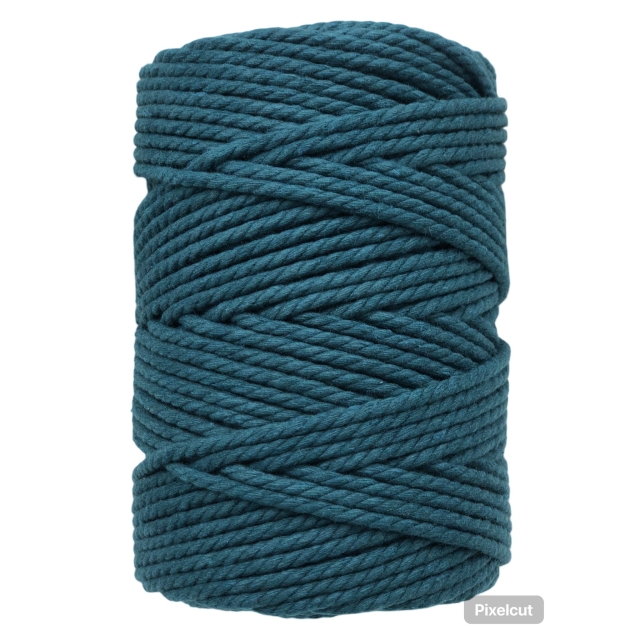 Cuerda de algodón 3mm - Azul Peacock