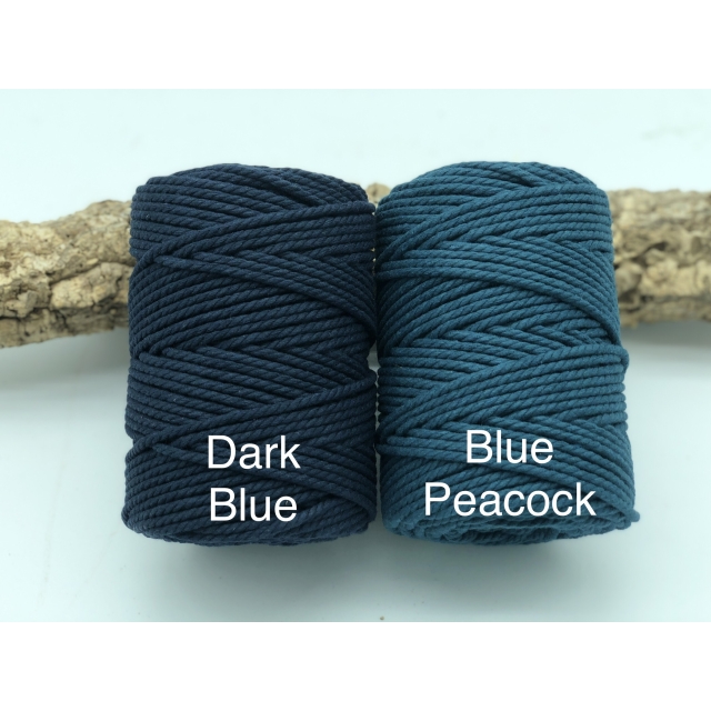 TWISTED COTTON ROPE 3MM - Dark blue