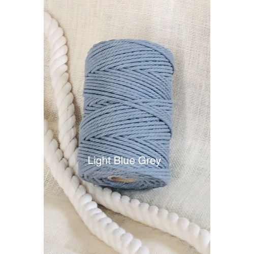 Cuerda de algodón 3mm - Gris azul claro